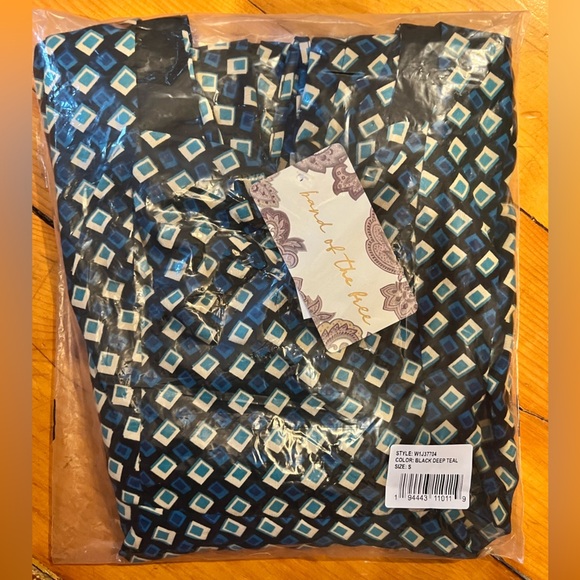 Band of the Free Genevieve Teal Diamond Long Slv Mini Dress Sz SM $119 RetailNWT - Picture 9 of 10